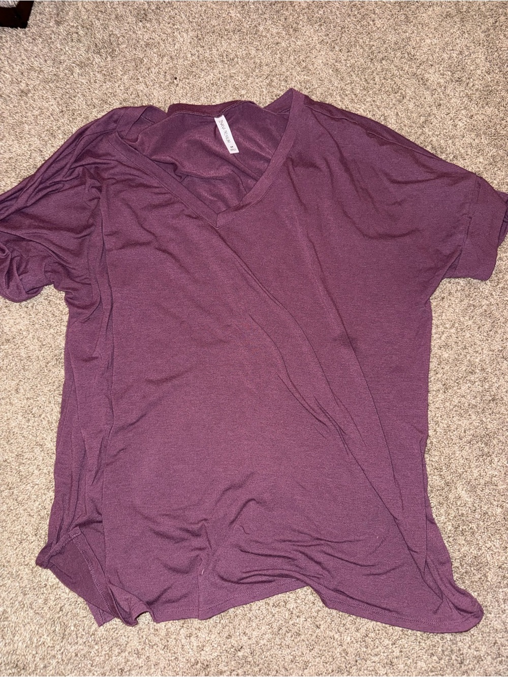 Zenana Outfitters V-Neck Tee in Plum